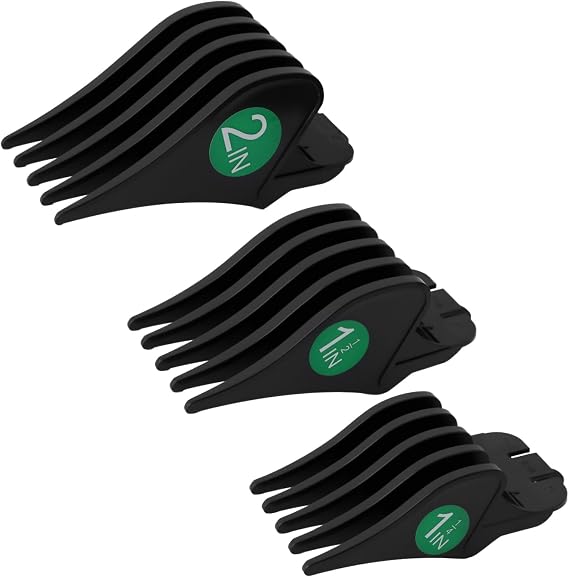 3Pcs Clipper Guards Set with Metal Clips, Large Size Hair Clipper Guards 1.25 in/ 1/32mm & 1.5 in / 38mm & 2 in / 51mm Cutting Combs Compatible with Wahl Clippers for Blending, Trimming, Tapering