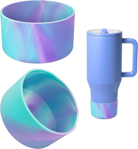 Airboat 2PCS Protective Silicone Boot Bumper for Hydrojug Traveler 40 OZ Tumbler, Water Bottle Bottom Sleeve Cover Accessories for Hydrojug Mug Cup(Camouflage Blue)