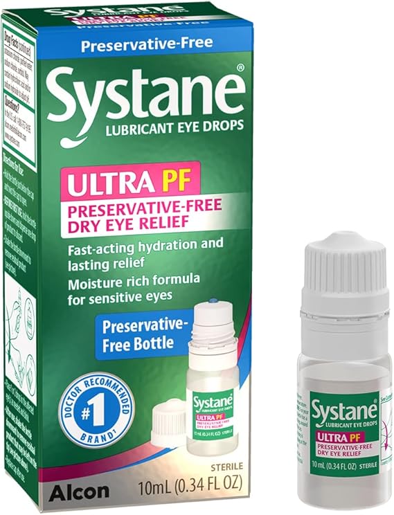 Systane Ultra Preservative Free Lubricant Eye Drops for Dry Eye, 0.34 Fl Oz