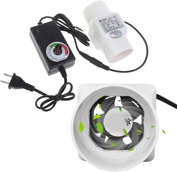 2 Inch 50mm Inline Duct Fan 12V 14700 r/min entilation Exhaust Booster Extractor Blower 330Pa Wind Pressure for Pet House Kitchen Toilet, Bathroom, Grow Tents (Color : with Speed Controller)