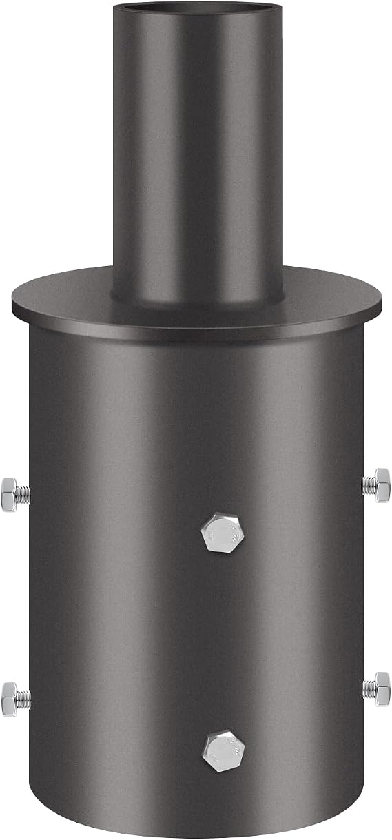 ledmo Tenon Adapter Bracket for 5 inch Round Pole, 2 3/8" O.D.Top Pole Slip Fitter Mount Steel Heavy Duty Dark Bronze for Outdoor LED Parking Lot Light Shoebox Lighting