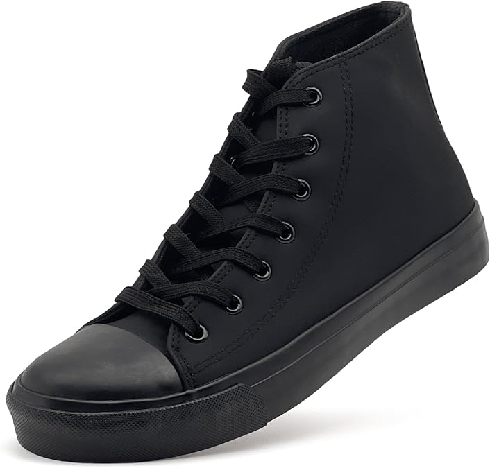 High Top Sneakers for Women Men Classic PU Leather Tennis Shoes Lace Up Fashion Breathable Walking Shoes High Tops