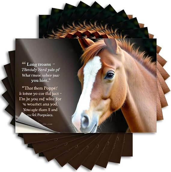 Funny Sticker Horse with White Stripe On Forehead Sticker 10Pcs Hardhat Stickers and Decals Car Window Stickers(8X12CM)