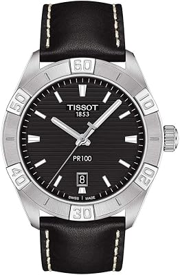Tissot mens PR 100 Classic Stainless Steel Dress Watch Black T1016101605100