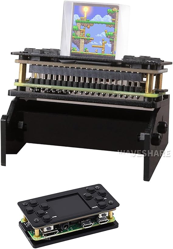 GamePi13 Game Console for Raspberry Pi / RP2040-Pi Zero Onboard 1.3 inch LCD 240 x 240 Resolution, with ST7789 Driver Chip SPI Interface 12 Customizable Buttons, 3D Visual Effect