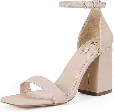 IDIFU IN3 Chunky Block Heels Wedding Party Dress Heeled Sandals