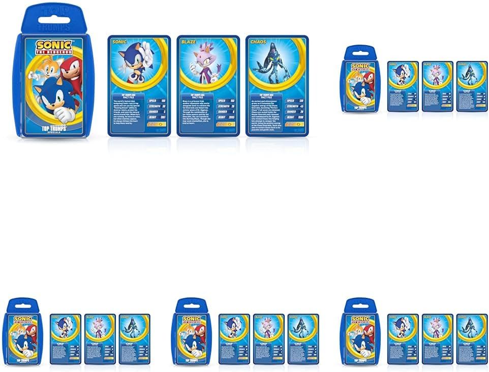 Top Trumps Sonic The Hedgehog Specials Card Game, play with Tail, Knuckles, Eggman, Chaos, Blaze and Chaos from the iconic Sega MegaDrive game, educational gift and toy for boys and girls aged 6 plus