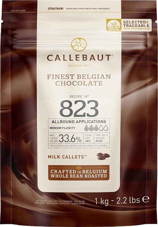 Callebaut No. 823 Finest Belgian Milk Chocolate Callets 1kg Bag