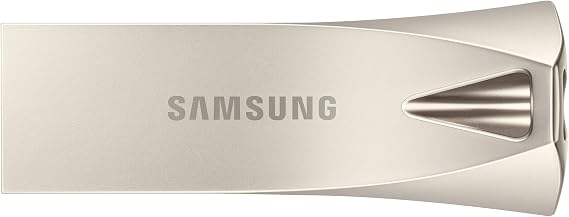 Samsung BAR Plus USB Flash Drive Type-A 512 GB 400 MB/s Read 110 MB/s Write Durable USB 3.2 Memory Stick with Key Ring Champagne Silver MUF-512BE3/APC