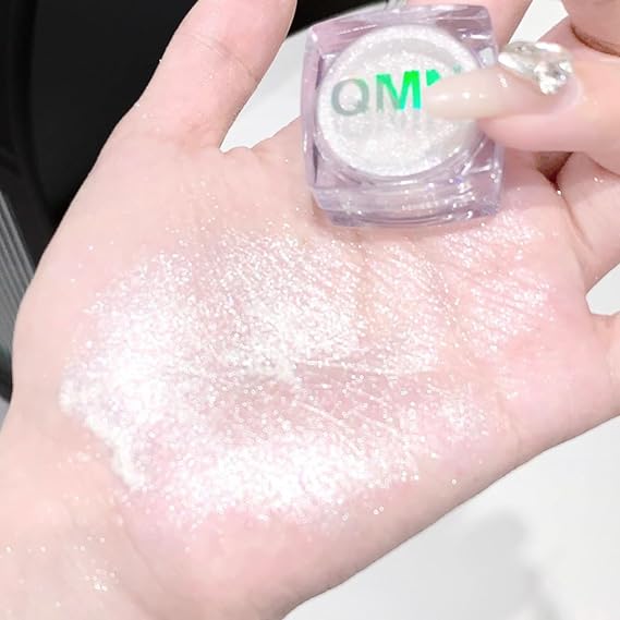 Diamond Highlighter Powder, Face Highlighter Powder Fine Glitter Powder Highlighter Makeup Pearlescent Sparkling Delicate Highlight Powder for Nose Eyes Collarbone (01#Silver)