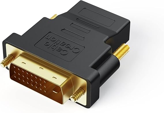 CableCreation DVI to HDMI Adapter, Bi-Directional DVI Male to HDMI Female Converter, Support 1080P, 3D for PS5,PS4,TV Box,Blu-ray,Projector,HDTV ...