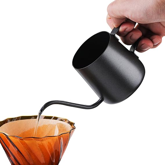 350ML Gooseneck Coffee Kettle,Pour Over Coffee Kettle,Gooseneck Pour Over Jug,Drip Coffee,Coffee Pot,Gooseneck Tea Kettle,Mini Watering Can,Watering Can Indoor(Size:2.75x3.46x3.07inch)
