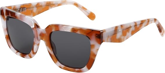 ZENOTTIC Polarized CatEye Sunglasses Women: Oversized Square Sunglasses for Woman - Cute Cat Eye Shades UV400 Protection