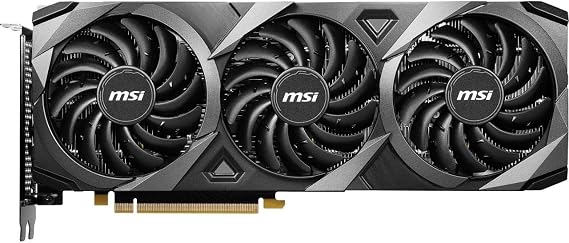 MSI Gaming GeForce RTX 3060 12GB 15 Gbps GDRR6 Boost Clock: 1807 MHz 192-Bit HDMI/DP PCIe 4 Torx Triple Fan Ampere OC Graphics Card (RTX 3060 Ventus 3X 12G OC)