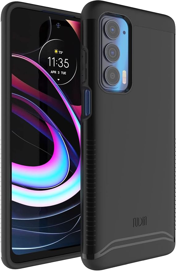 TUDIA DualShield Designed for Motorola Edge 5G UW/Moto Edge 2021 Case - Slim Heavy Duty Tough Dual Layer Protection - Matte Black