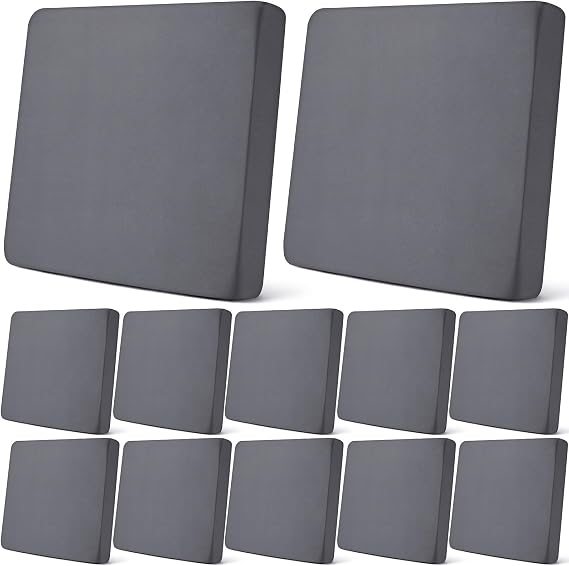 Newwiee 12 Pcs Patio Outdoor Cushion Covers, 20-27 Inch, Dark Gray
