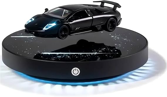 Levitating Lamp, Magnetic Levitation Floating Car Night Light with LED Lights Levitating Desk Decor 1:36 Scale Alloy Model 360Magnetic Suspension Light for Home Office Decor