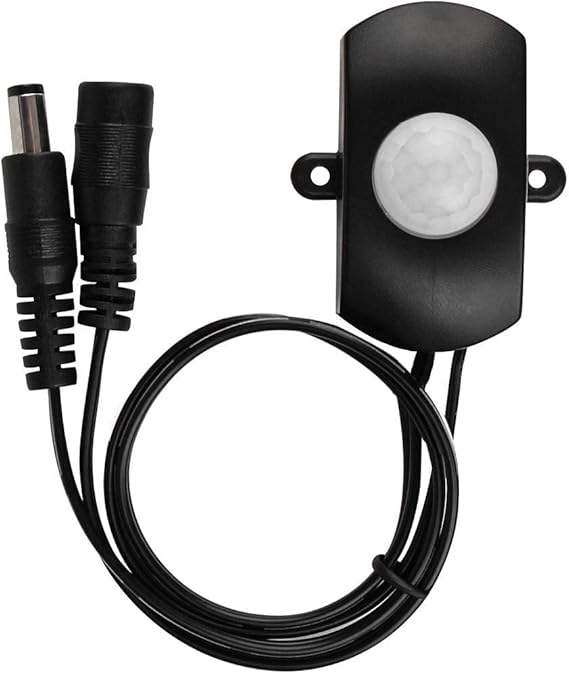SUPERNIGHT DC 5V-24V 5A PIR Motion Activated Sensor Switch with DC Coupler Cable for LED Strip Light