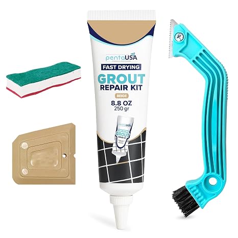 Grout - (Bundle Set) Ready Mixed Grout Reviver with Sponge, Scraper + Rake