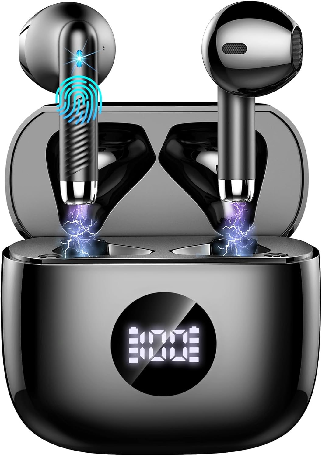 Wireless Earbuds, Bluetooth 5.4 Headphones in Ear with 4 ENC Noise Cancelling Mic, Bluetooth Earbuds 40Hrs Playtime, Wireless Earphones with HiFi Stereo Deep Bass, IP7 Waterproof, USB-C Fast Charge