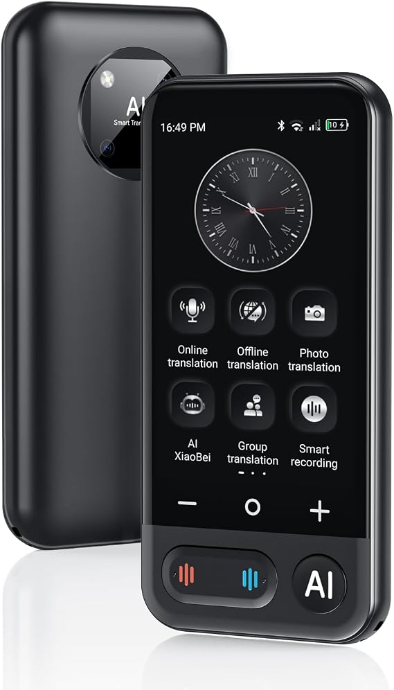 AI Language Translator Device, Two Way Real time Translator Device 2026 Upgraded ChatGPT, 150 Languages Voice Translator Support Online/Offline/Group/AI/Phone Translation for Travel Business