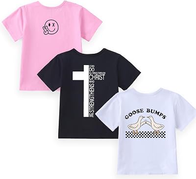 3 Pack Toddler Boys Cotton T Shirts Summer Short Sleeve Crew Neck Undershirts Kids Casual Daily Wear Tops