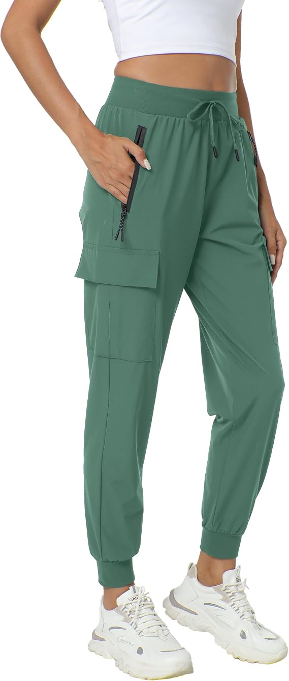 Women's Joggers Lightweight Quick Dry Cargo Hiking Pants with 4 Pockets