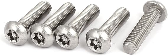 Sourcingmap M8x30mm 304 Stainless Steel Button Head Torx Security Machine Screws 5pcs