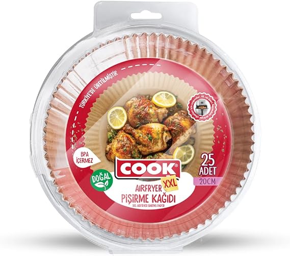 Cook Airfryer Pişirme Kağıdı, XXL Boy, 20 cm, 25 Adet