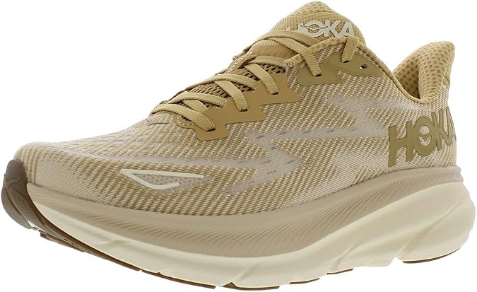 HOKA Clifton 9 Mens Shoes Size 9.5, Color: Wheat Shifting Sand