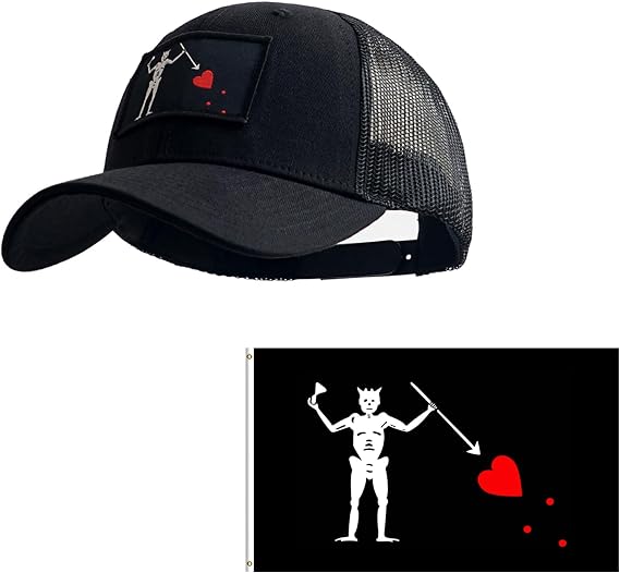 Matching Blackbeard Pirate Flag Cap
