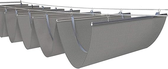 Retractable Wave Shade Sails,U Shape Wave Sail,Wave Sun Shade Net,Permeable Sunblock Shade Cloth,Slide Wire Hung Awning,90% UV Block,Complete Kit,for Patios Roofs (4.9x49ft)