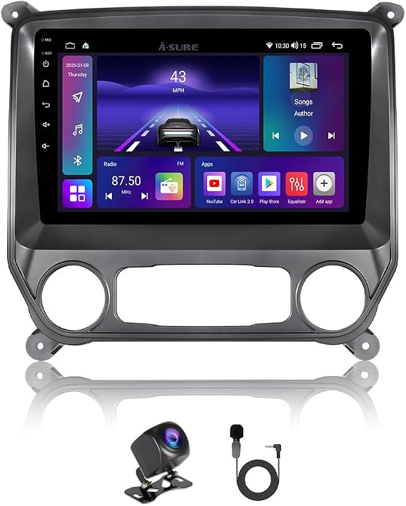 Android 15 Car Stereo for Chevy Silverado Sierra 2014-2018 Base Model | Wireless CarPlay, Android Auto, 8-Core 4+64GB, 1280x800 Touchscreen, GPS Navigation Head Unit, Camera,DSP