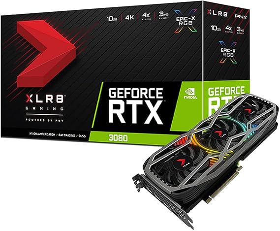 PNY GeForce RTX 3080 10GB XLR8 Gaming Revel Epic-X RGB Triple Fan Graphics Card