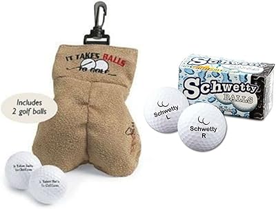 JMe MySack Golf Ball Storage Sack Bundled with Pair of Schwetty Golf Balls - Perfect Fathers Day Golf Gift or Funny Golf Gag Gift! 2 Items!