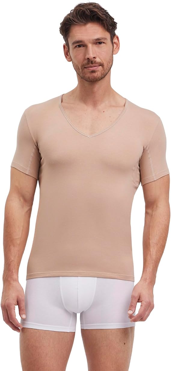 FALKE Men's Daily Climate Control Outlast® Deep V-Neck M S/S Ts Cotton Quick Drying Pack of 1 Underwear (Pack of 1)