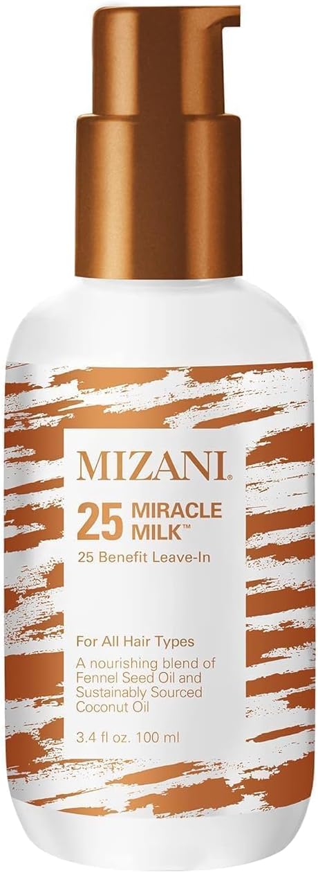 Mizani Leave-In Conditioner, For All Hair Types and Textures, Repairing and Detangling, Infused with Coconut and Fennel Seed Oil, 25 Miracle Milk
