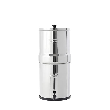 Big Berkey Gravity Feed Water Filter System Stainless Steel 2.25 Gallon with 2 Authentic Black Berkey Elements BB9-2 Filters