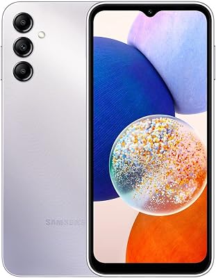 SAMSUNG Galaxy A14 5G Dual SIM 128GB, 4GB 6.6 90Hz Display, Octa-Core, 50MP Triple Camera, 4G Volte GSM Unlocked for T-Mobile, NOT Metro, Global International A146MDS w 256GB SD, Silver