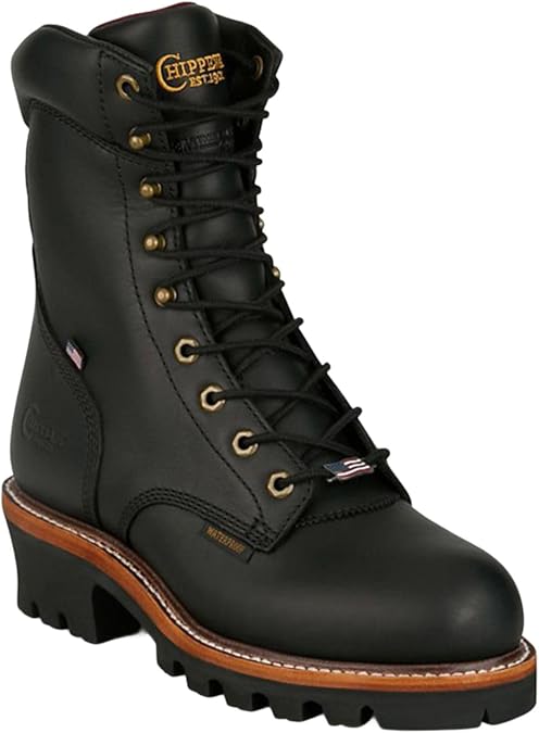 Chippewa Men's Men's 9" Super Logger Waterproof Insulated Work Boot Black 10 EE US