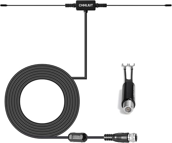 Universal FM Radio Dipole Antenna 75 Ohm for Stereo Receiver | 16FT F Plug Indoor FM Antenna for Home Audio Home Receiver