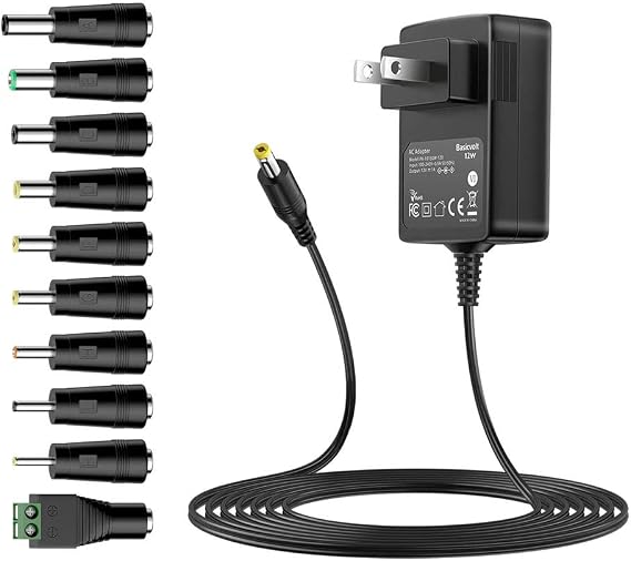 12V 1A Power Supply DC 12V Power Cord AC/DC Adapter Charger | for LED Strip Light, Baby Monitor, Security Camera, Router, Bluetooth Speaker, LCD Monitor and more 12V Electronic Devices