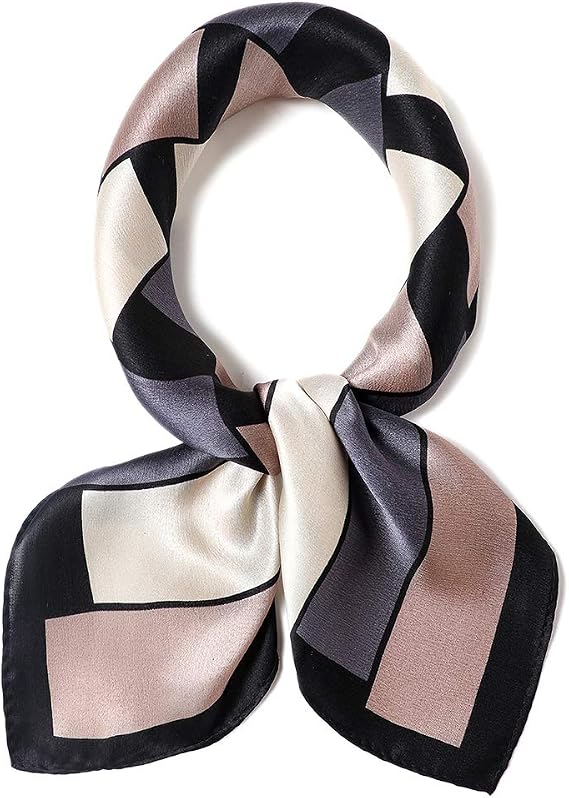 100% Silk Square Scarf for Hair-25.6" Women Men Neckerchief & Headscarf