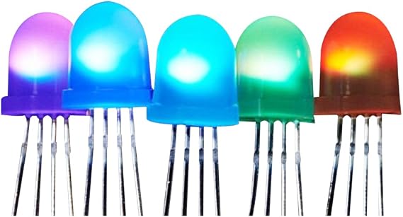 Round RGB LED Diode with Integrated Controller, APA106 5mm 5V 50pcs LED Lights