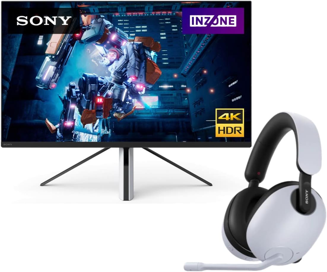 Sony 27-Inch INZONE M9 4K HDR 144Hz Gaming Monitor SDM-U27M90 Bundle INZONE H9 Wireless Noise Canceling Gaming Headset with 360 Spatial Sound WH-GH900N 2 Items