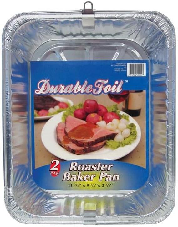 Home Plus Durable Foil 9-1/4 in. W x 11-3/4 in. L Roaster Pan Silver