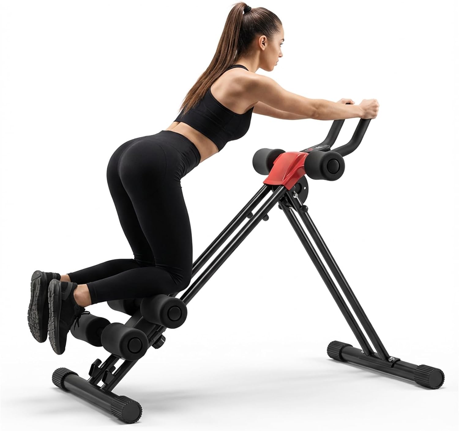 Abdominal Roller, Adjustable Ab Machine, Ab Workout Equipment, Full Body Workout for Home Gym, Strength Training Equipment, Foldable Core Waist Trainer for Beginner
