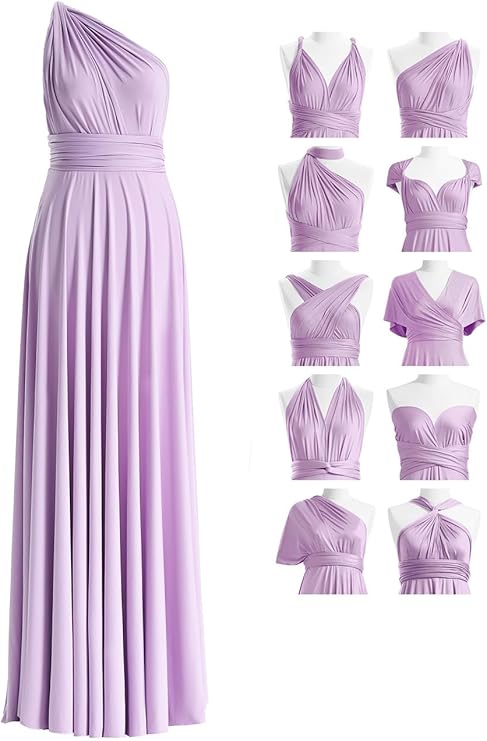 72styles Multiway Bridesmaid Dress, Maxi | soft and elastic fabric,infinity elegant style, one size & plus size, for prom wedding guest evening formal, with bandeau