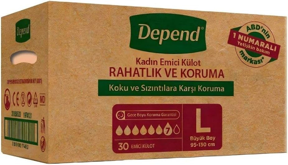 Depend Emici Külot Hasta Bezi Large - Büyük Kadın (30 Adet)