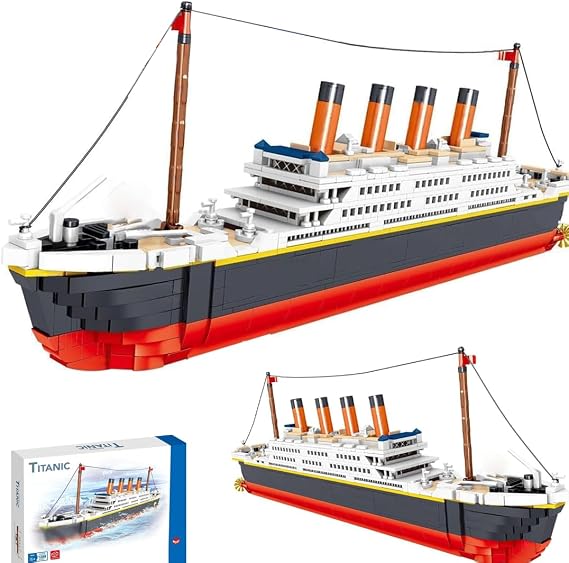 FULHOLPE Titanic Model Building Block Set, 1288Pcs Cruise Ship Titanic Boat Model Building Kit Not Compatible with Creator Expert 10294